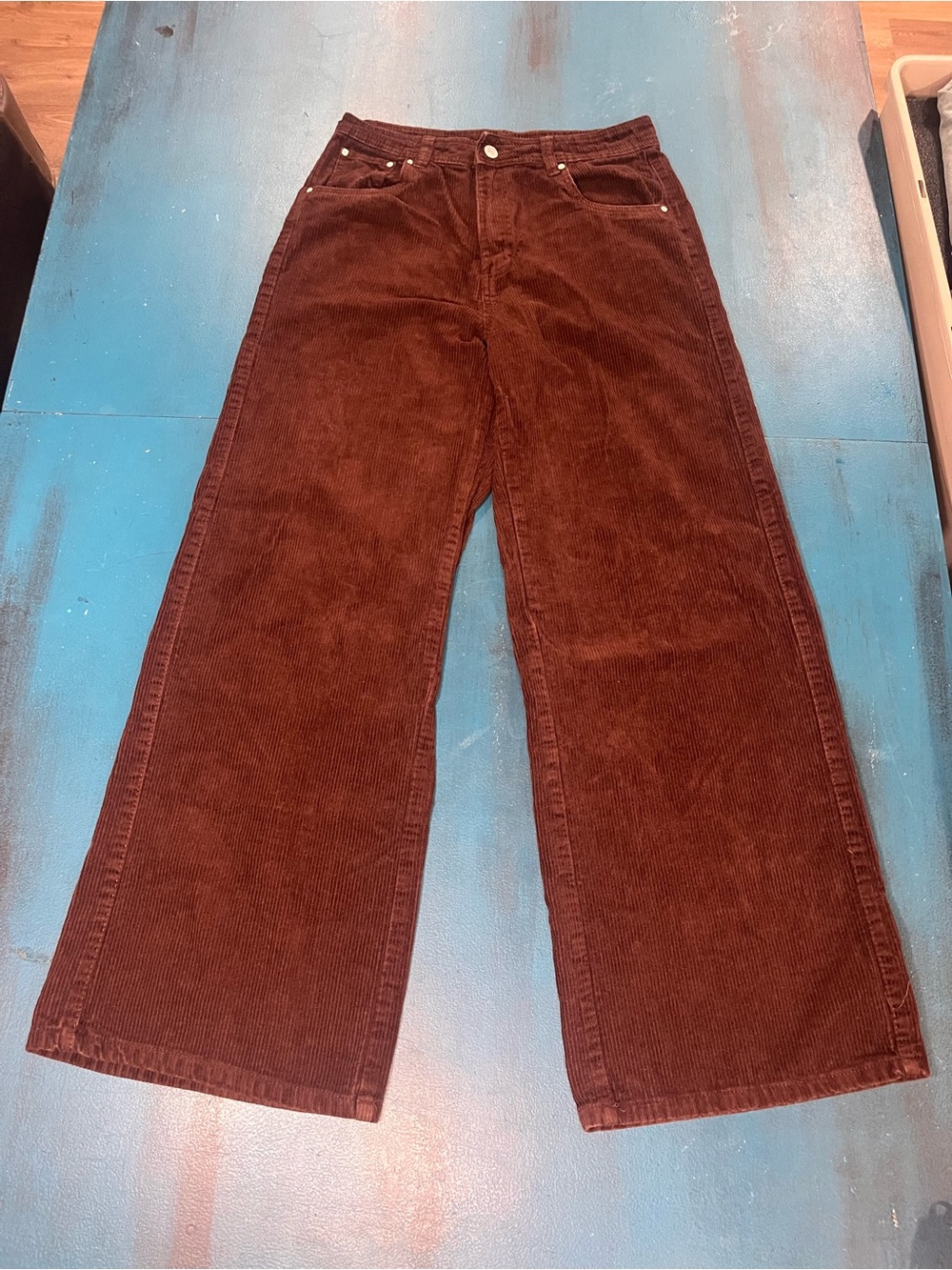 Refuge Women’s Wide Leg Corduroy Pants in Deep Brown